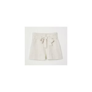 H&M taupe linen blend hi-rise shorts Size 2